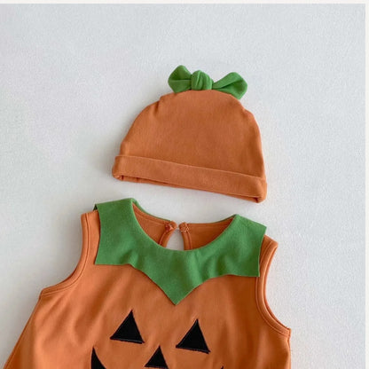 Pumpkin Plum Baby Boys and Girls Romper with Hat