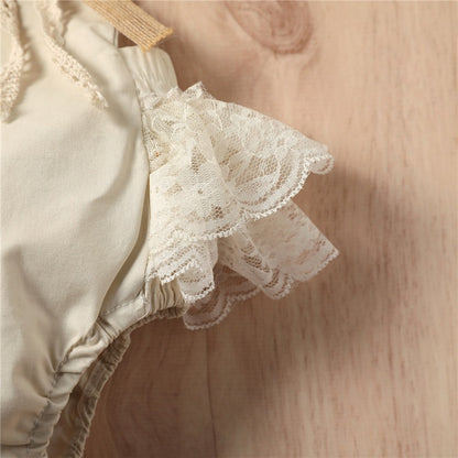 Graceful Lace Baby Girls Party Romper