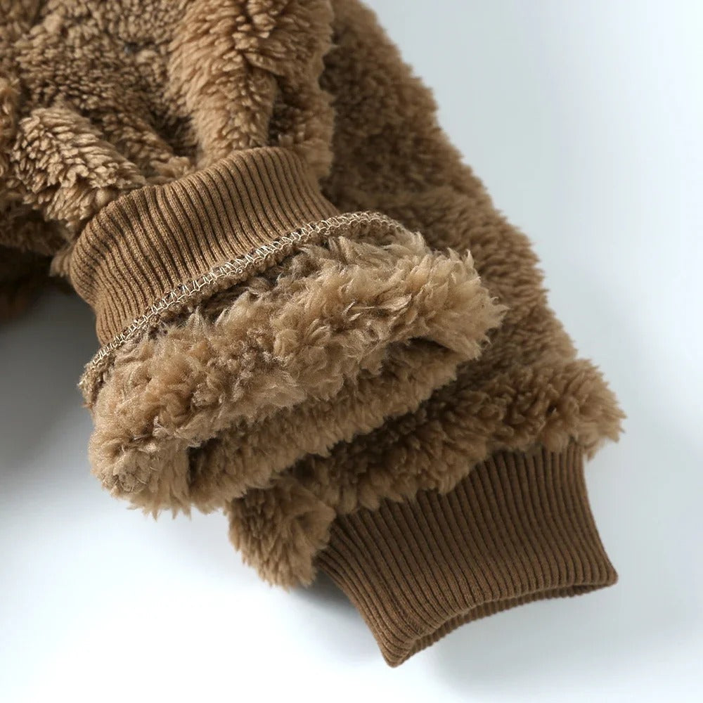 Snuggle Heart Hooded Baby Boys Girls Romper with Front Zip