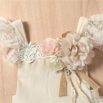 Graceful Lace Baby Girls Party Romper