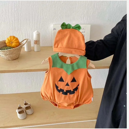 Pumpkin Plum Baby Boys and Girls Romper with Hat