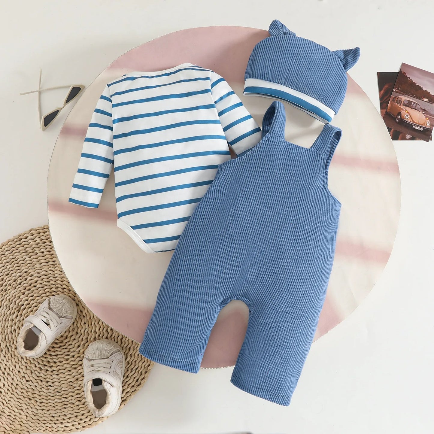 Happy Days Baby Boys and Girls Jumpsuit Set with Cap