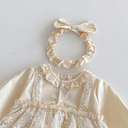 Creama Baby Girls Tulle Romper Dress with Headband