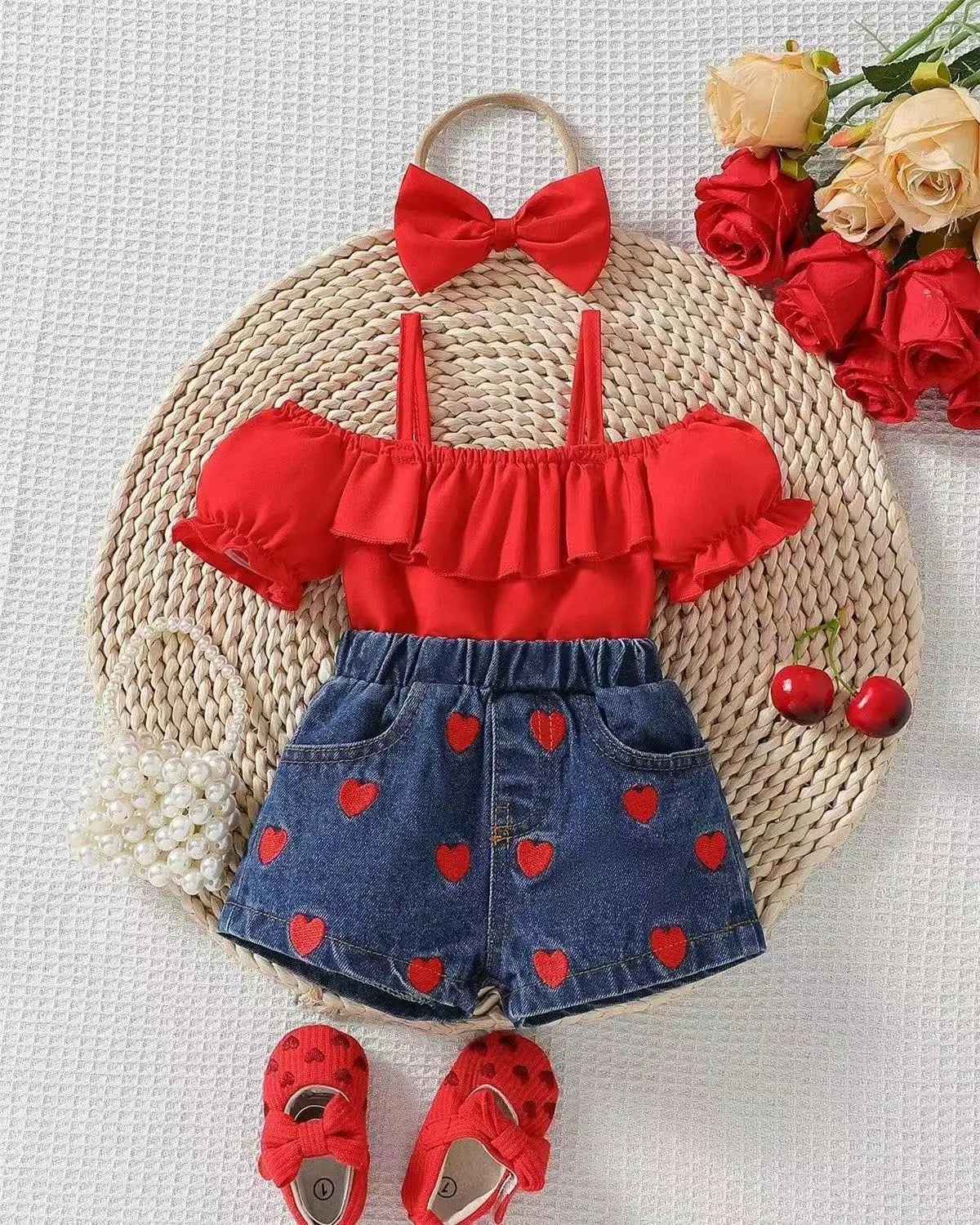 Iva Little Hearts Girls Set with Headband