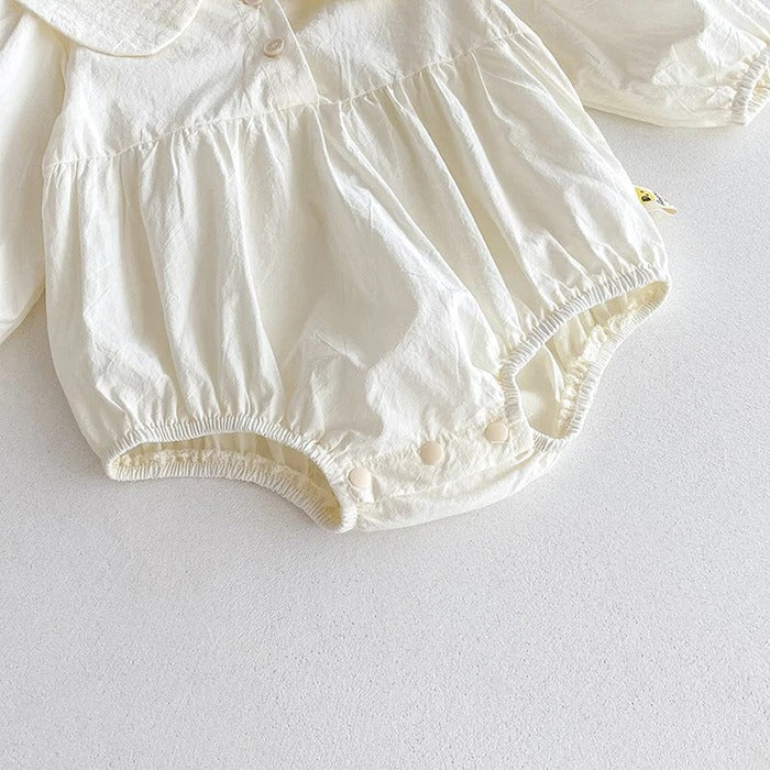 Icy Magic Embroidered Baby Girls 3-piece Romper Dress Set with Cap