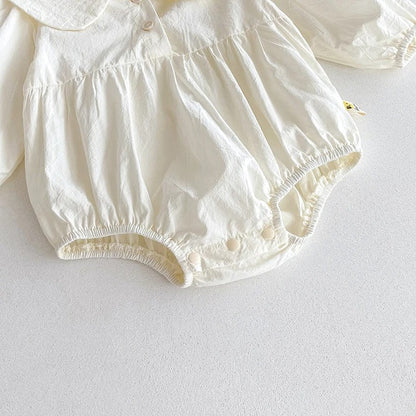 Icy Magic Embroidered Baby Girls 3-piece Romper Dress Set with Cap