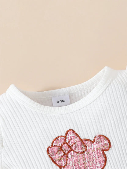 Suza Teddy Romper and Shirt Set with Headband