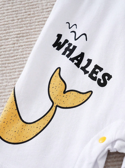 Little Ocean Whale Baby Boys Girls Romper