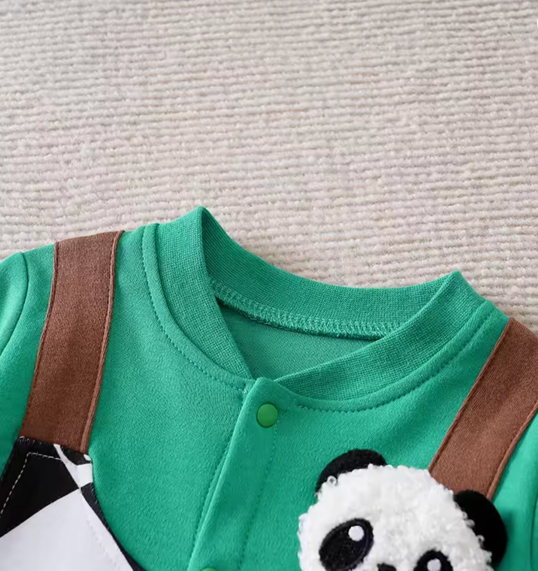 Chubby Panda Criss-Cross Baby Boys Romper