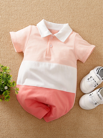 Soft Gentle Baby Boys Polo Romper