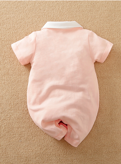 Soft Gentle Baby Boys Polo Romper