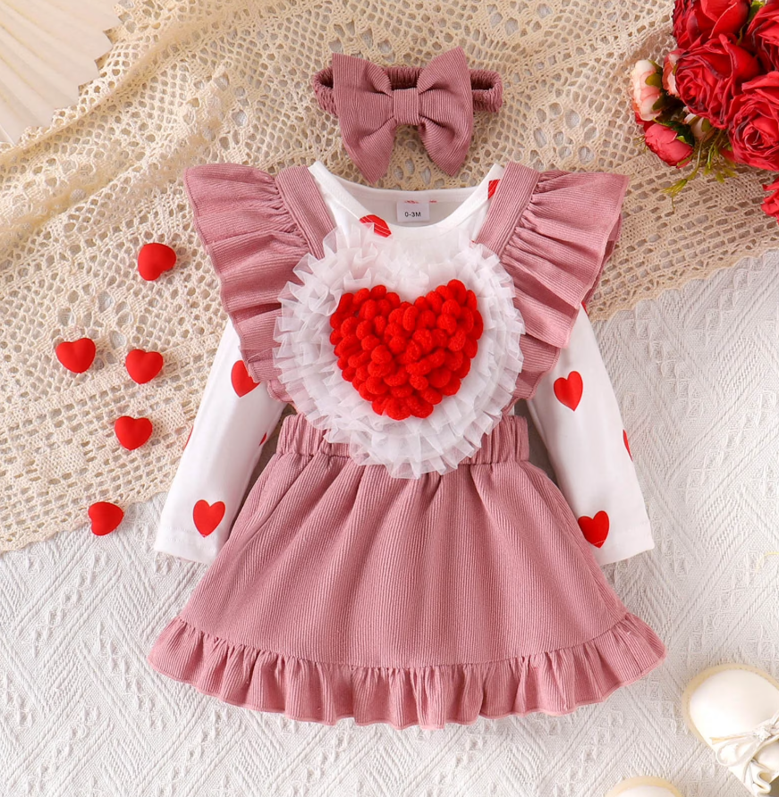 Madison Baby Girls Romper Dress with Headbow