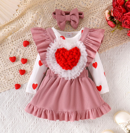Madison Baby Girls Romper Dress with Headbow