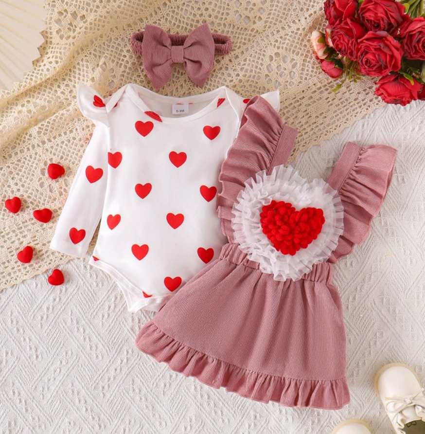 Madison Baby Girls Romper Dress with Headbow