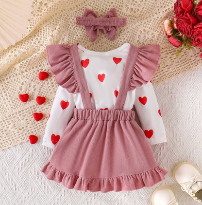 Madison Baby Girls Romper Dress with Headbow