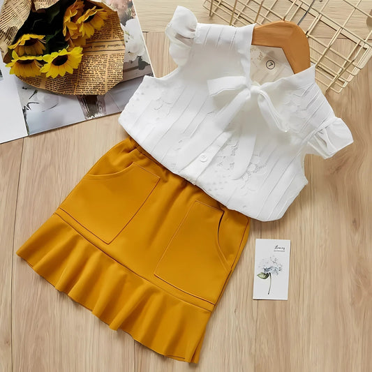 Semi-formal girls two piece set by Ju Ju Jam – elegant outfit for toddlers and kids

