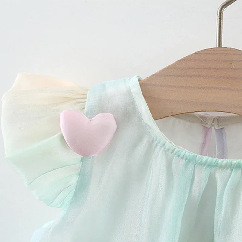 Shaded pastel 3D hearts dress for toddlers – Ju Ju Jam kidswear

