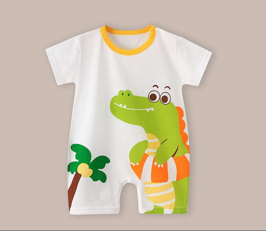 Baby wearing Simple Baby Summer Romper by Ju Ju Jam – light and breathable outfit

