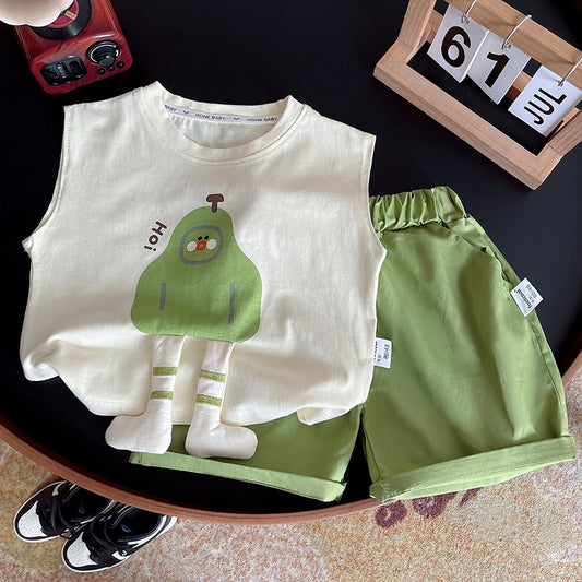 Sleeveless Cool Baby Boys 3D Design Set – trendy summer outfit by Ju Ju Jam

