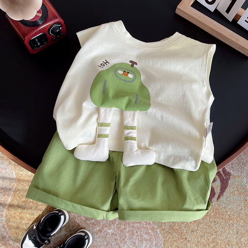 Ju Ju Jam sleeveless baby boy set with 3D print – cool and comfy kidswear

