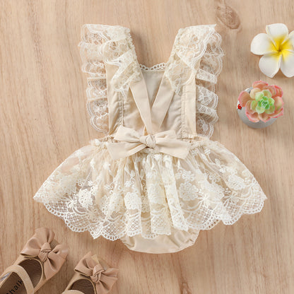 Ju Ju Jam's Sleeveless Lace Romper Suit: Keep Your Baby Stylish and Cool All Day