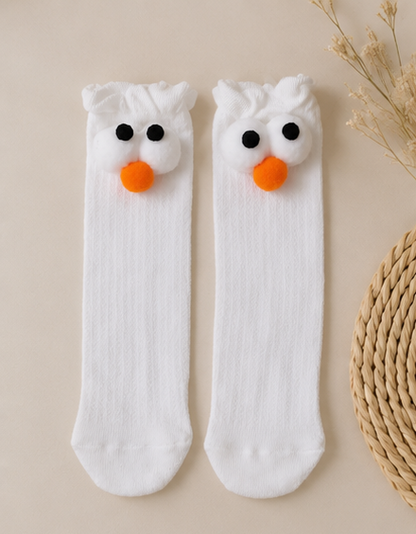 Googly Eyes White Baby Toddler Socks