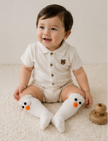 Googly Eyes White Baby Toddler Socks