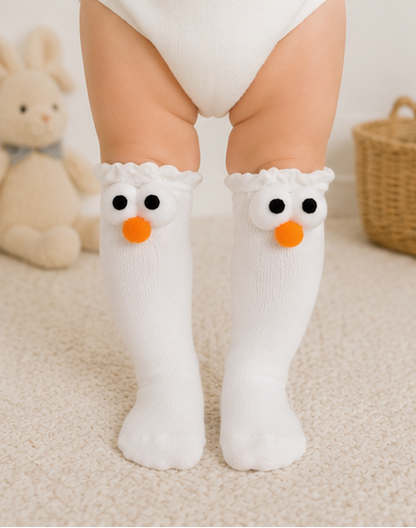 Googly Eyes White Baby Toddler Socks