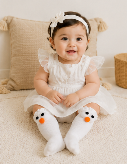 Googly Eyes White Baby Toddler Socks