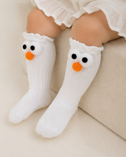 Googly Eyes White Baby Toddler Socks