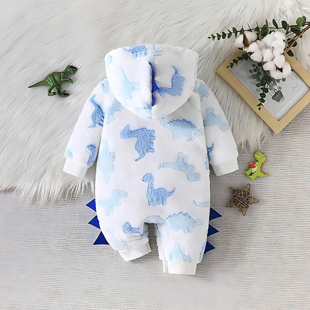 Ju Ju Jam unisex baby romper with dinosaur design in soft fleece material

