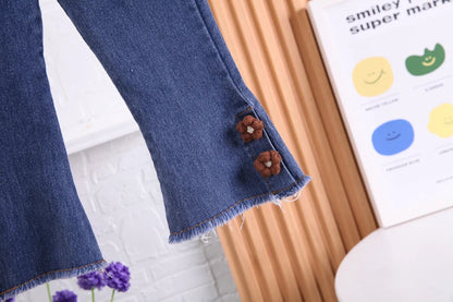 Detail of bow on top and flare jeans girls set - Ju Ju Jam collection