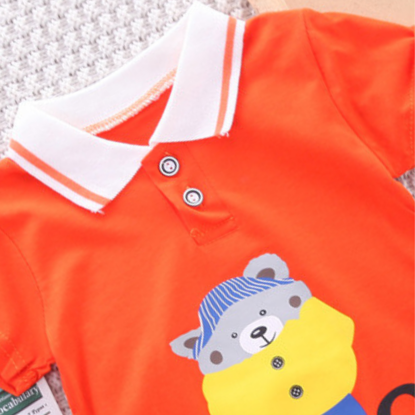 Ju Ju Jam stylish summer boys set with bright collared T-shirt

