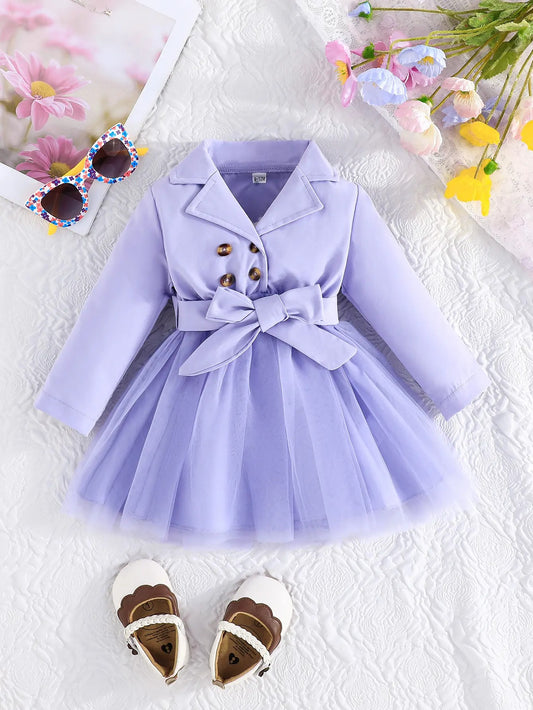 Elegant Lavender Stylish Girls Dress