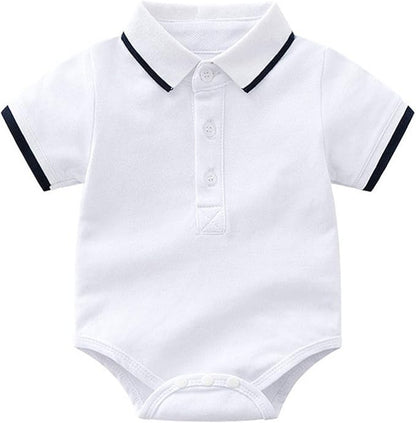 Ju Ju Jam polo-style baby boys romper with shorts – classic and comfy look

