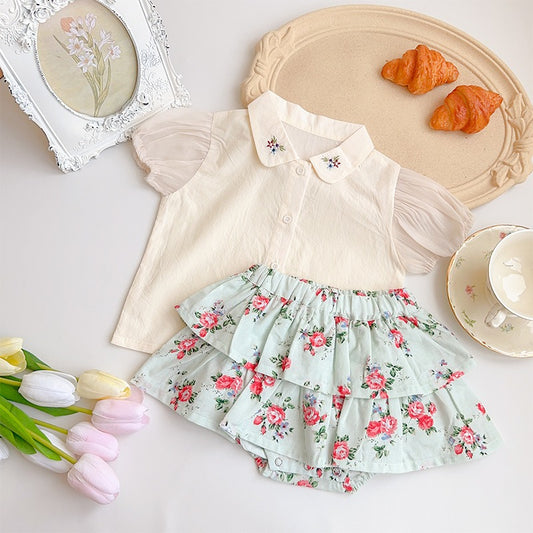 Ju Ju Jam Sweetheart Top and Skirt Set featuring frilly top and flared skirt

