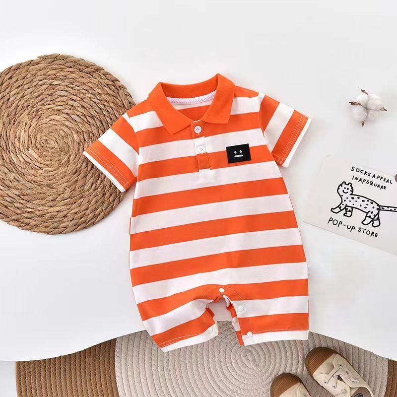 Tangerine Twist Romper for babies by Ju Ju Jam

