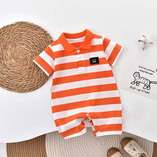 Tangerine Twist Romper for babies by Ju Ju Jam

