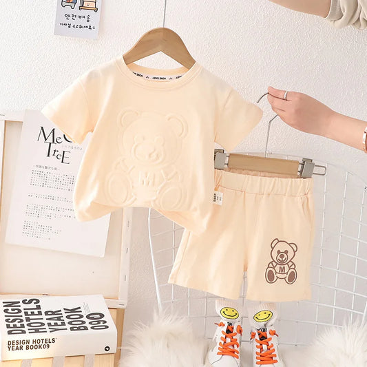 Teddy embossed boys co-ord set by Ju Ju Jam β cute and comfy toddler outfit