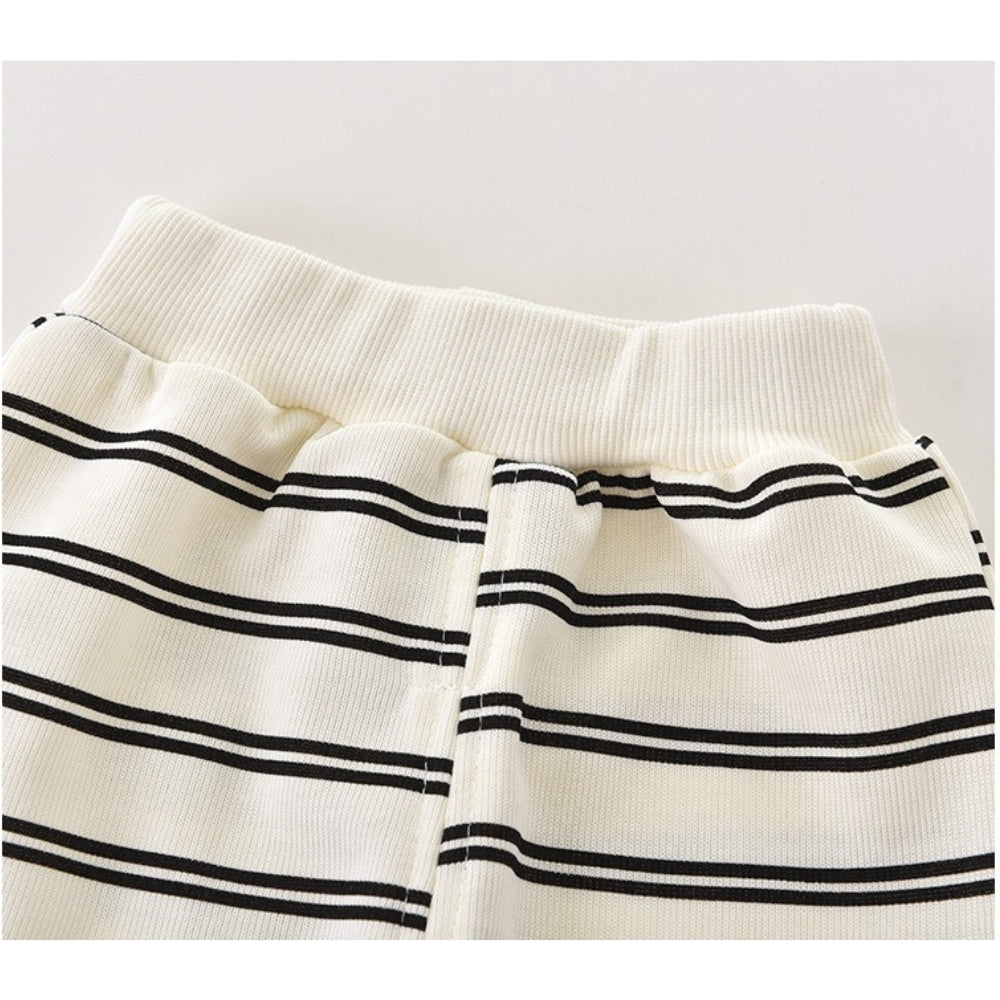 Stylish striped co-ord set for boys – teddy detail babywear by Ju Ju Jam.

