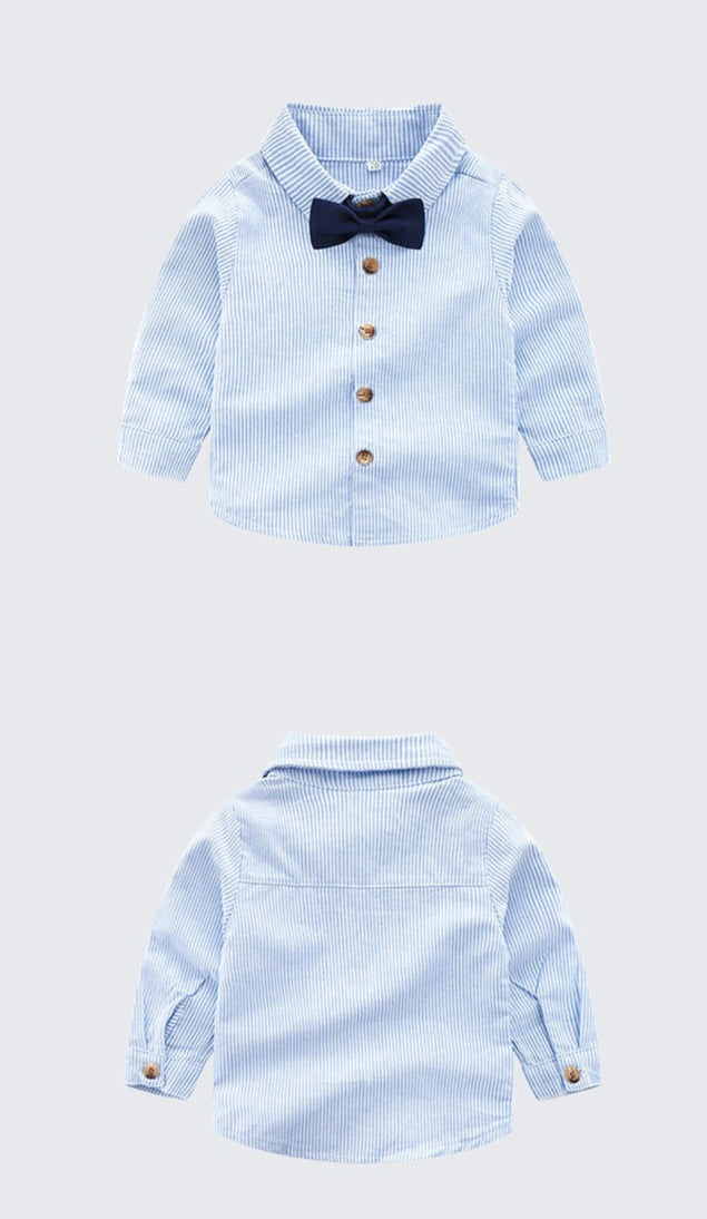 Formal baby boy outfit set with suspenders and Tiny Boss design – Ju Ju Jam

