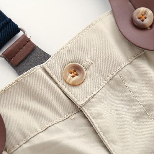 Ju Ju Jam baby boy clothing set featuring suspenders and boss vibe

