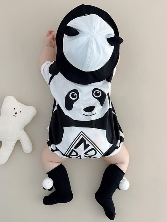 Adorable toddler in Tiny Paws Panda Romper – Ju Ju Jam

