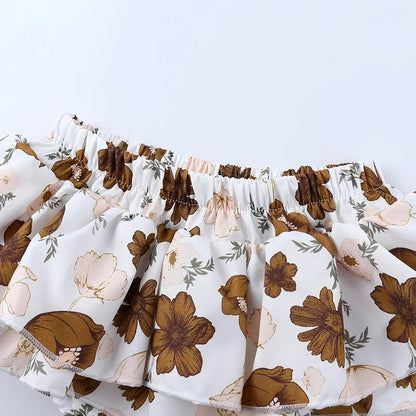 Cute baby girls romper – Tiny Twirls set with soft fabric and playful style from Ju Ju Jam.

