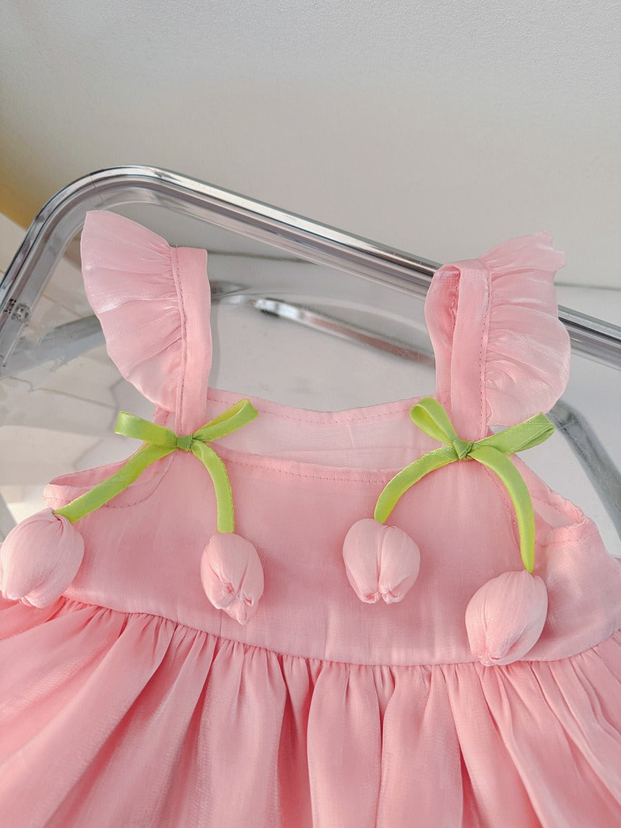 Charming toddler dress with petal-like tulip layers – elegant design by Ju Ju Jam

