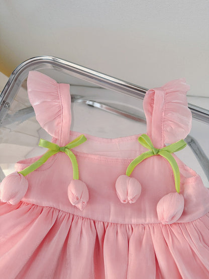 Charming toddler dress with petal-like tulip layers – elegant design by Ju Ju Jam

