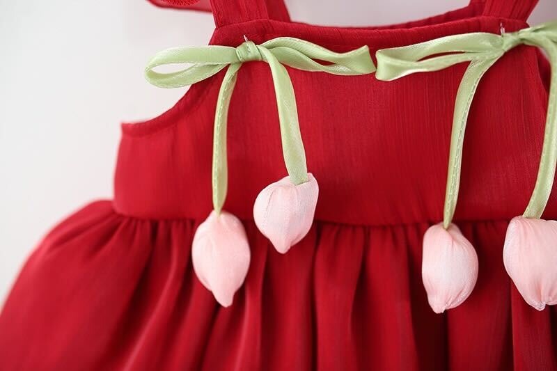 Layered baby girl dress with unique tulip embellishments – Ju Ju Jam special occasion outfit


