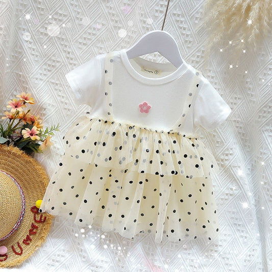 Baby girl wearing Twinkle Tulle Dress by Ju Ju Jam