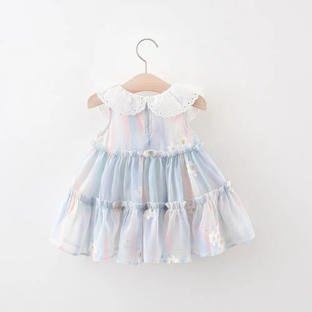 Ju Ju Jam baby girl dress with floral print and twirl frill design


