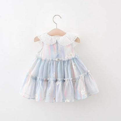 Ju Ju Jam baby girl dress with floral print and twirl frill design

